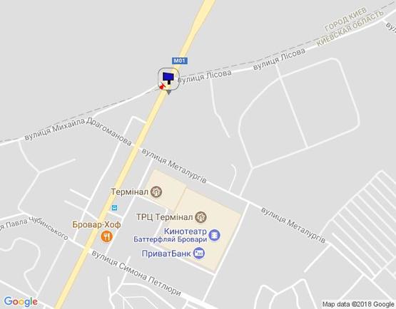 Схема рекламной плоскости по адресу м. Бровари, вул. Київська, 326