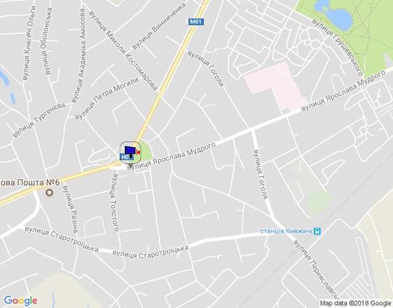 Схема рекламной плоскости по адресу м. Бровари, вул. Ярослава Мудрого, 2