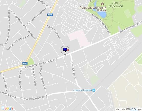 Схема рекламной плоскости по адресу м. Бровари, вул. Ярослава Мудрого, 36