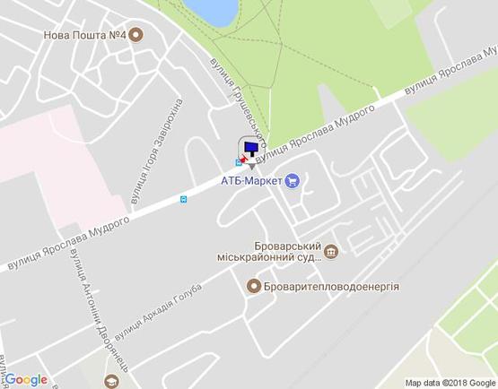 Схема рекламної площини за адресою м. Бровари, вул. Ярослава Мудрого, 88