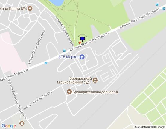 Схема рекламной плоскости по адресу м. Бровари, вул. Ярослава Мудрого, 90