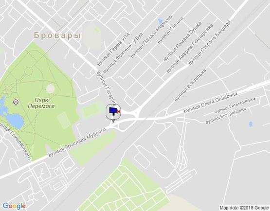 Схема рекламной плоскости по адресу м. Бровари, вул. Ярослава Мудрого