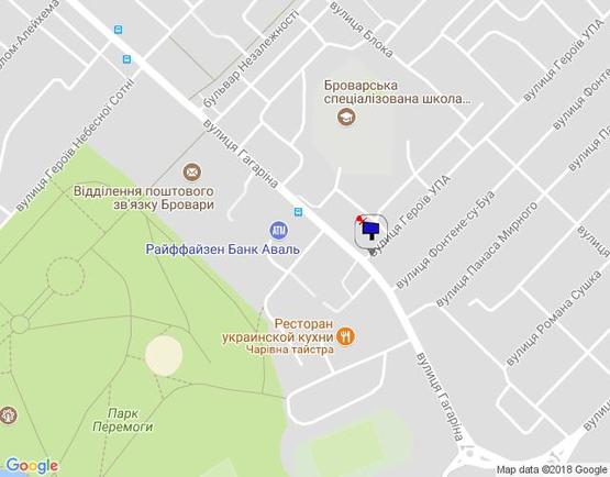 Схема рекламной плоскости по адресу м. Бровари, вул. Гагаріна