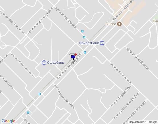 Схема рекламной плоскости по адресу м. Бровари, бульвар Незалежності, 10