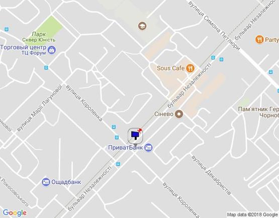 Схема рекламной плоскости по адресу м. Бровари, перехрестя з бульваром Незалежності та вул. Короленка