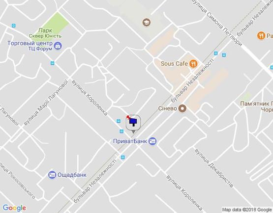 Схема рекламной плоскости по адресу м. Бровари, перехрестя з бульваром Незалежності та вул. Короленка