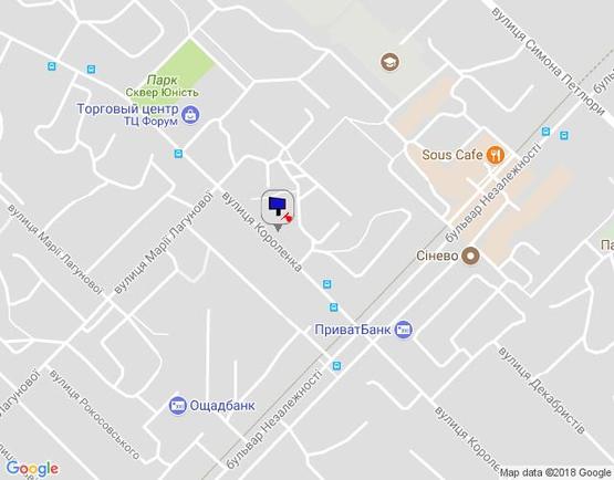 Схема рекламной плоскости по адресу м. Бровари, вул. Короленка, 52