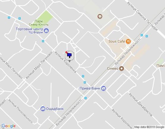 Схема рекламной плоскости по адресу м. Бровари, вул. Короленка, 52