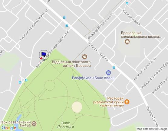 Схема рекламной плоскости по адресу м. Бровари, вул. Героїв Небесної Сотні, 5Б