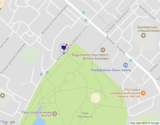 Схема рекламной плоскости по адресу м. Бровари, вул. Героїв Небесної Сотні, 5Б