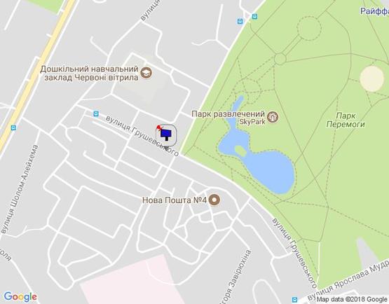 Схема рекламной плоскости по адресу м. Бровари, вул. Грушевського, 15А