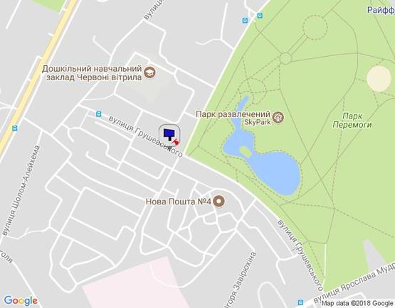 Схема рекламной плоскости по адресу м. Бровари, вул. Грушевського, 15А