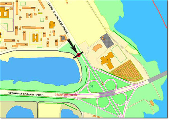 Схема рекламной плоскости по адресу ул.Героев Сталинграда,/пр.Московский