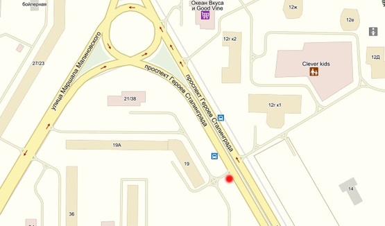 Схема рекламної площини за адресою Героев Сталинграда, 19, напр. к Московскому мосту (светофор)