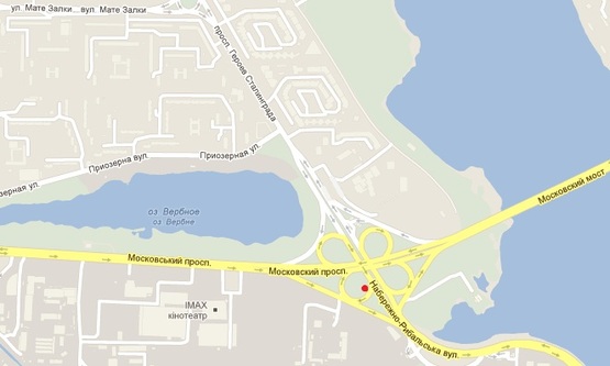 Схема рекламной плоскости по адресу Героев Сталинграда / въезд на Московский мост, напр. к Оболони