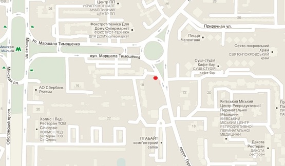 Схема рекламної площини за адресою М. Тимошенко, 18 / Героев Сталинграда, напр. к Московскому мосту