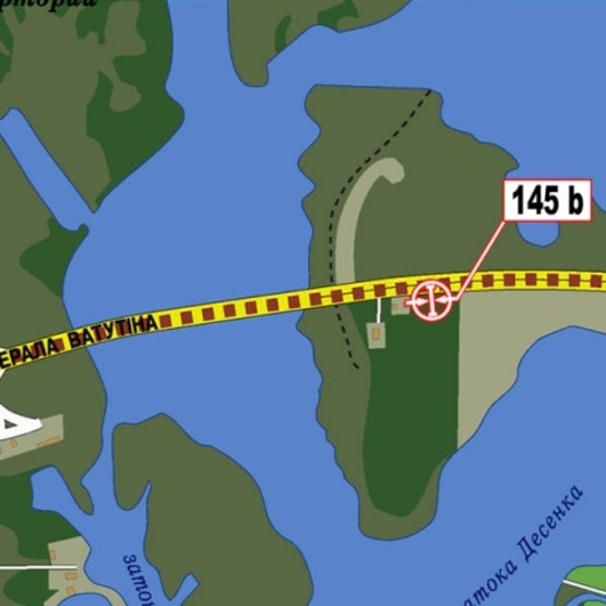 Схема рекламної площини за адресою Ватутина Ген. просп., (АЗС "ОККО", ТРЦ "Sky Mall") в направление Петровки