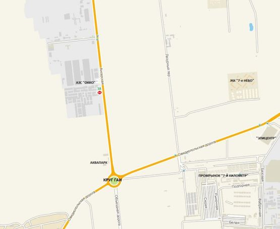 Схема рекламной плоскости по адресу Объездная дорога  за АЗС "ОККО", между Двух Столбов и Кругом ГАИ на "7км"