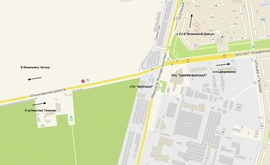 Схема рекламної площини за адресою Глушко Ак. пр-т, от М.Жукова пр-та (ж/массив Таирова) к Ильичевской дороге