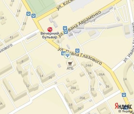 Схема рекламной плоскости по адресу Глазового ул., 22, (ТЦ "АТБ", РК "Святошин"), дв-е к Быкова ул.