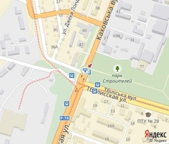 Схема рекламной плоскости по адресу Каховская ул. - Тбилисская ул., (разделитель), дв-е к ЮГОКу