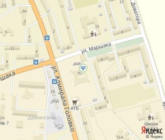 Схема рекламной плоскости по адресу Адмирала Головко ул.,40 - Маршака ул.  - Доватора ул., мкр. Даманский