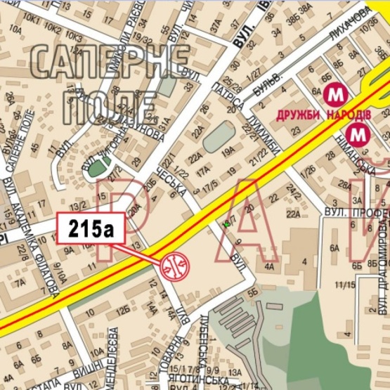 Схема рекламної площини за адресою Дружбы Народов бул., 14 (Novus, Новая Почта, в направлении моста Патона)