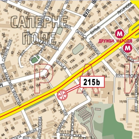 Схема рекламной плоскости по адресу Дружбы Народов бул., 14 (Novus, Новая Почта, в направлении Московской пл.)