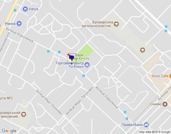 Схема рекламной плоскости по адресу м. Бровари, вул. Короленка, 51