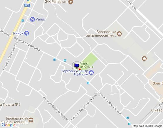 Схема рекламной плоскости по адресу м. Бровари, вул. Короленка, 51