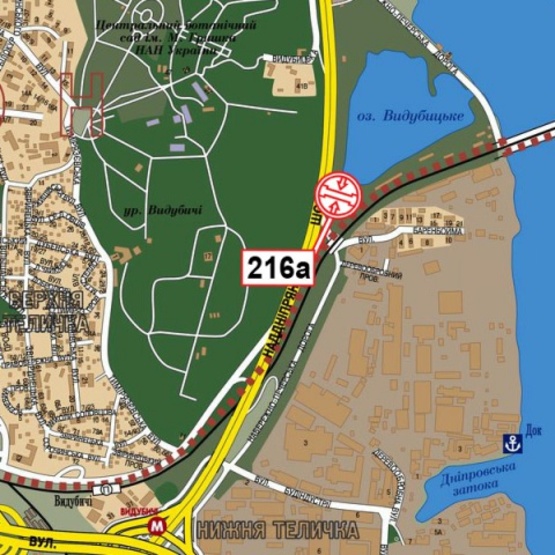 Схема рекламної площини за адресою Надднепрянское шосе, (сьезд с Дарницкого моста, АЗС "WOG", в направлении бул. Дружбы Народов")