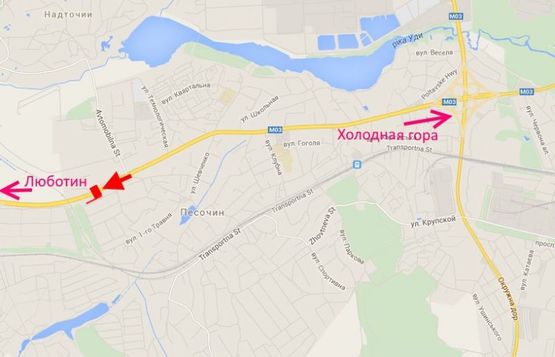 Схема рекламної площини за адресою Эстакада4-пос.Песочин-выезд из города в ст.трассы Киев-Харьков-Довжанский