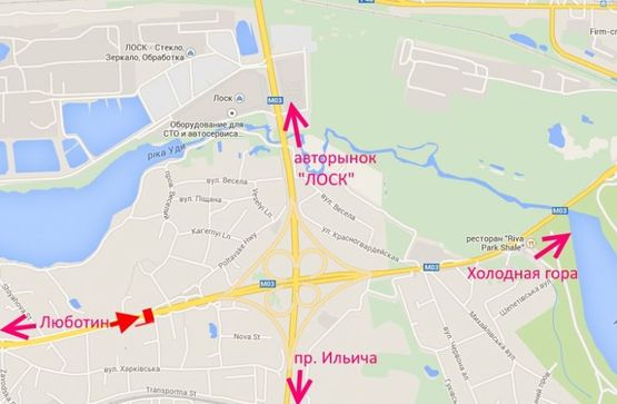 Схема рекламної площини за адресою Полтавский шлях- пер. Харьковский-перед постом ГАИ-флажок№2,в центр