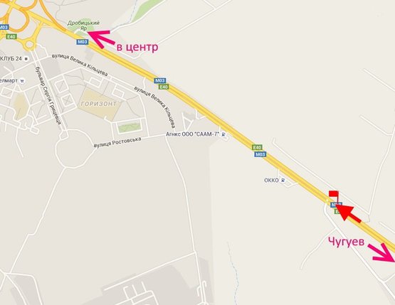 Схема рекламної площини за адресою Московский пр-т - Ростовская трасса-519км-2-въезд в город