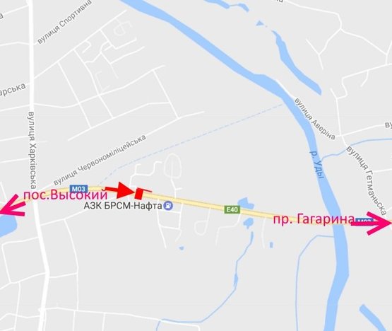 Схема рекламної площини за адресою Симферопольское шоссе- пос. Карачевка- возле АЗС БРСМ-флажок №2-в центр