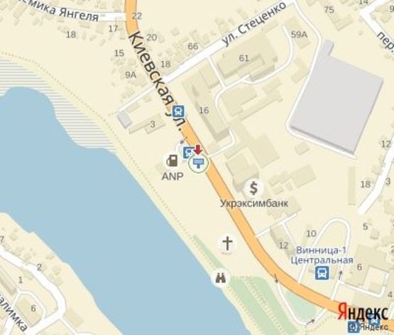Схема рекламной плоскости по адресу Киевская ул., (Собор , 200 м до Ц. Автовокзал) в центр