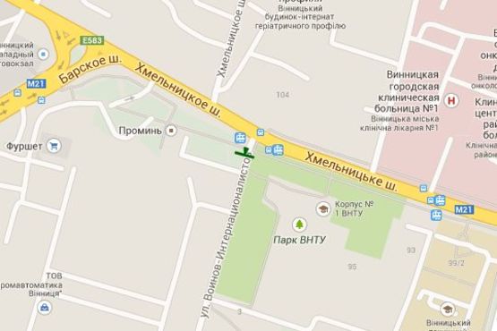 Схема рекламной плоскости по адресу Хмельницьке шосе - Воїнів-Інтернаціоналістів вул.