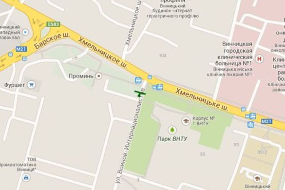 Схема рекламной плоскости по адресу Хмельницьке шосе - Воїнів-Інтернаціоналістів вул.