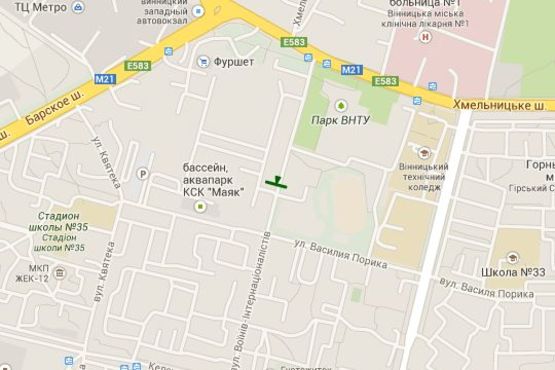 Схема рекламной плоскости по адресу Воїнів-Інтернаціоналістів вул., 5