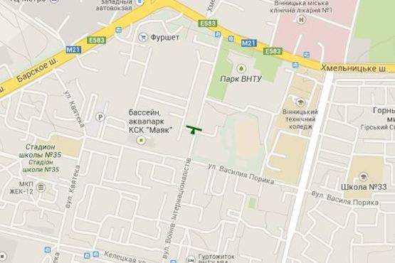 Схема рекламної площини за адресою Воїнів-Інтернаціоналістів вул., 5