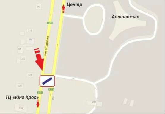 Схема рекламной плоскости по адресу Стрийська, 330 вул.