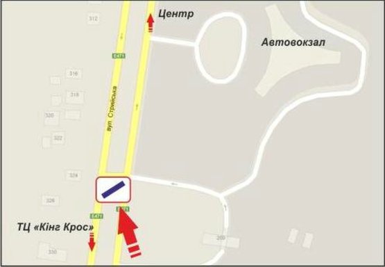 Схема рекламной плоскости по адресу Стрийська, 330 вул.