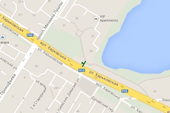 Схема рекламної площини за адресою Харківська вул. - Сумсько-Київських Дивізій вул.