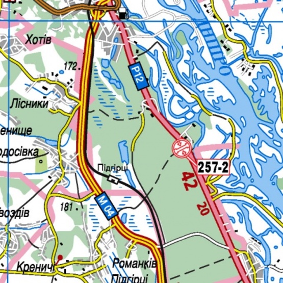 Схема рекламной плоскости по адресу Столичное шоссе/санаторий "Жовтень" въезд в город