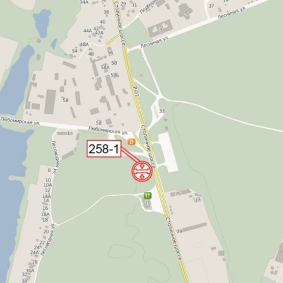 Схема рекламной плоскости по адресу Столичное шоссе, р-н "Разгуляево", база "Динамо Киев", выезд из города