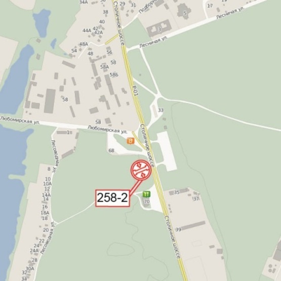 Схема рекламної площини за адресою Столичное шоссе, р-н "Разгуляево", база "Динамо Киев", въезд в город