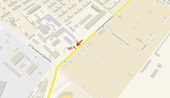 Схема рекламной плоскости по адресу ул. Космонавта  Комарова, 12/1