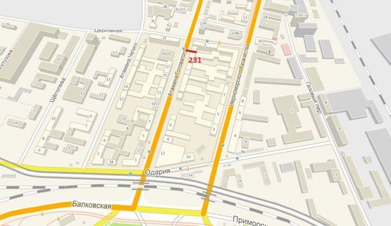 Схема рекламной плоскости по адресу ул. Атамана Головатого - ул. Церковная, 2/4