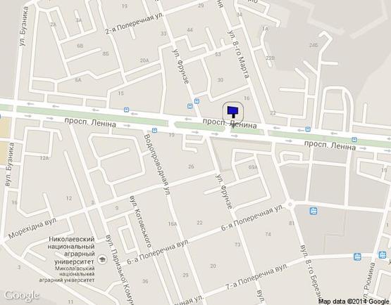 Схема рекламной плоскости по адресу пр. Леніна - вул. Фрунзе