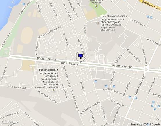 Схема рекламной плоскости по адресу пр. Леніна - вул. Фрунзе